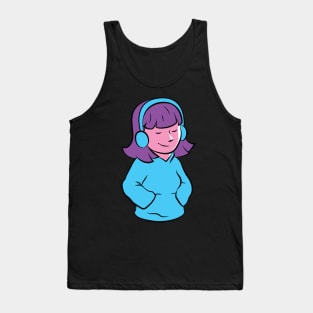 Music Girl Cartoon Tank Top